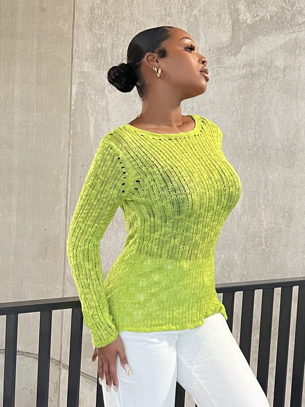SXY Jersey unicolor bajo con abertura