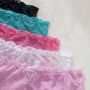 5 piezas Boyshorts con encaje floral ribete en abanico