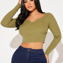 SXY Jersey crop de cuello de muesca