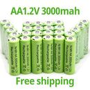 Batería recargable AA de níquel MH, 1.2V 3000mAh, para juguetes, micrófonos, MP3, celulares, control remoto y linternas LED