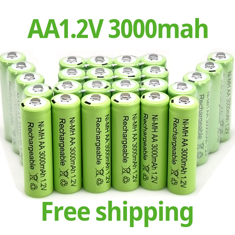 Batería recargable AA de níquel MH, 1.2V 3000mAh, para juguetes, micrófonos, MP3, celulares, control remoto y linternas LED