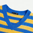 EZwear Chaleco de punto con patron de rayas sin camiseta