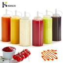 5 piezas de botellas de condimentos libres de BPA de PE, forma redonda, solo lavado a mano, ketchup, miel, aderezo para ensaladas, mostaza, botellas dispensadoras de mayonesa