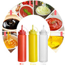 5 piezas de botellas de condimentos libres de BPA de PE, forma redonda, solo lavado a mano, ketchup, miel, aderezo para ensaladas, mostaza, botellas dispensadoras de mayonesa