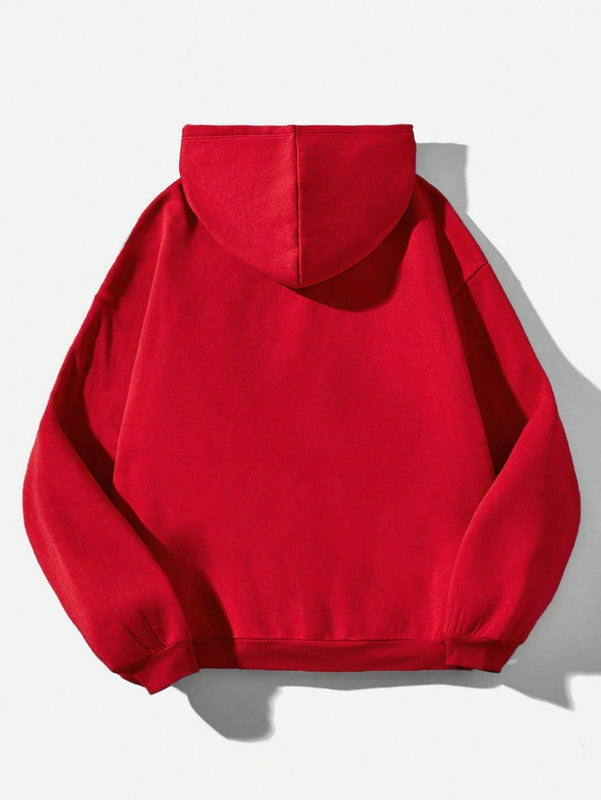 Ezwear sudadera informal tipo streetwear con lema, con corte holgado, estampado negro y rosa, para mujer, otono invierno