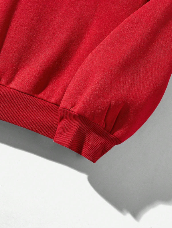 Ezwear sudadera informal tipo streetwear con lema, con corte holgado, estampado negro y rosa, para mujer, otono invierno