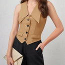 BIZwear Blusa con boton delantero con diseno de solapa