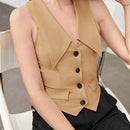 BIZwear Blusa con boton delantero con diseno de solapa