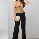 BIZwear Blusa con boton delantero con diseno de solapa
