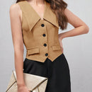 BIZwear Blusa con boton delantero con diseno de solapa