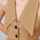 BIZwear Blusa con boton delantero con diseno de solapa