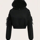 Ezwear capucha halloween con diseno de cordon con ojal de hombros caidos