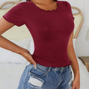 PETITE Camiseta ribete en forma de lechuga tejido de canale