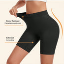 Pantalones Cortos De Bicicleta Solidos Con Cintura De Banda Ancha, Pantalones Cortos Moldeadores Comodos Y Sin Costuras Para Mujeres, Para Usar Debajo De Faldas