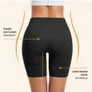 Pantalones Cortos De Bicicleta Solidos Con Cintura De Banda Ancha, Pantalones Cortos Moldeadores Comodos Y Sin Costuras Para Mujeres, Para Usar Debajo De Faldas