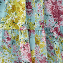 Vestido smock con estampado floral de manga farol bajo con fruncido