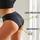 Pantalones De Seguridad Solidos Sin Costura Para Mujeres Con Encaje Y Puntos En Los Lados, 4 Capas Gruesas, Transpirables Y Comodas Durante La Menstruacion