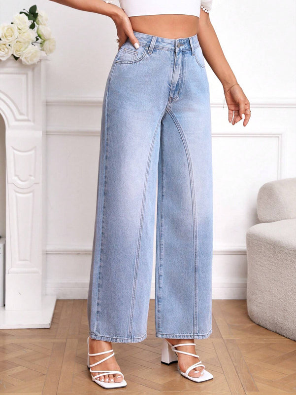 Prive Jeans de talle alto de pierna ancha