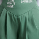 Pantalones con estampado de letra con fruncido