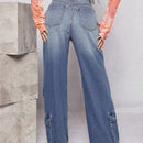 Haute Jeans De Pierna Ancha Con Bolsillos De Solapa Y Estilo Cargo