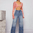 Haute Jeans De Pierna Ancha Con Bolsillos De Solapa Y Estilo Cargo