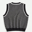 EZwear Chaleco de punto Halloween con patron de craneo sin camiseta