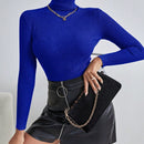 Essnce Jersey unicolor cuello alto tejido de canale