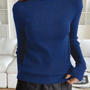DAZY Jersey Solido De Punto Acanalado Con Cuello Simulado