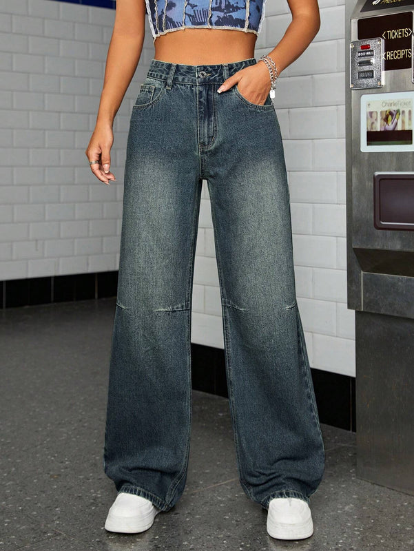 ICON Jeans cintura media de pierna ancha