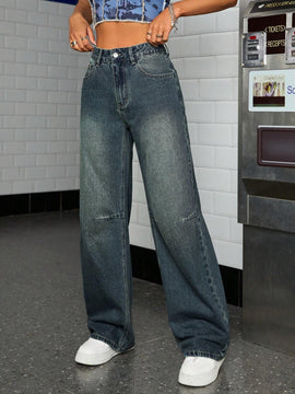 ICON Jeans cintura media de pierna ancha