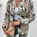 VCAY Cazadora con estampado floral de manga farol con parte delantera abierta