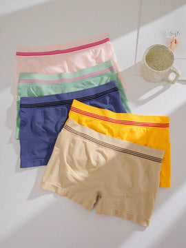 Mujer 5 piezas Calzoncillos boxer con estampado de letra