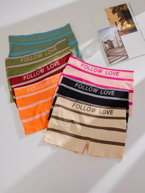 7 piezas Boyshorts con estampado de letra