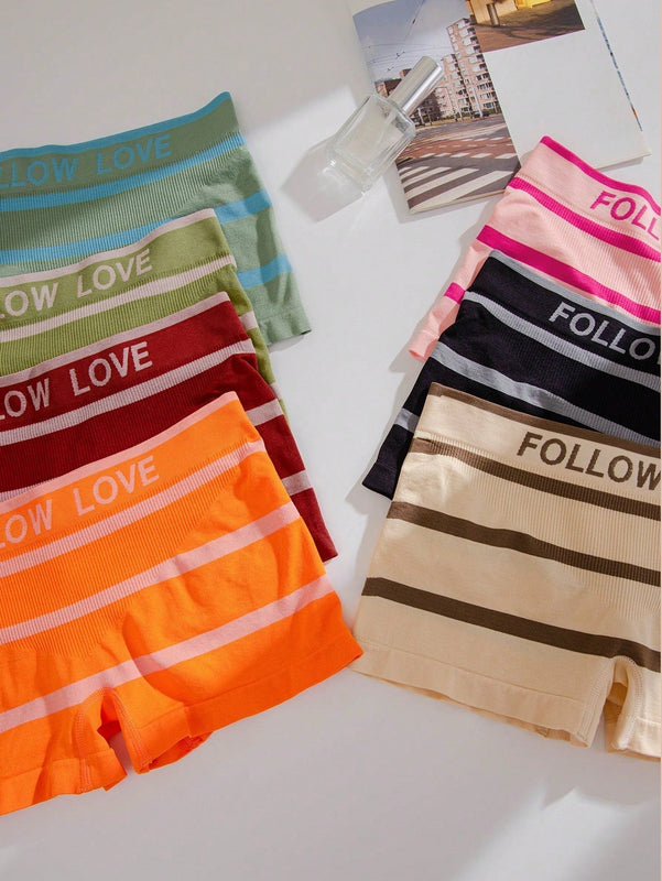 7 piezas Boyshorts con estampado de letra