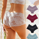 Conjunto de 5 piezas de braguitas de encaje completo de unicolor para mujer, comodas y transpirables, con angulo plano y ropa interior sexy transparente