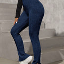 Pantalones con dobladillo dividido y cintura alta