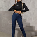 Pantalones con dobladillo dividido y cintura alta