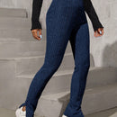 Pantalones con dobladillo dividido y cintura alta