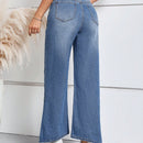 LUNE Jeans de talle alto bajo con abertura de pierna ancha