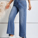 LUNE Jeans de talle alto bajo con abertura de pierna ancha