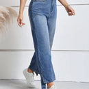 LUNE Jeans de talle alto bajo con abertura de pierna ancha