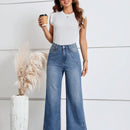 LUNE Jeans de talle alto bajo con abertura de pierna ancha