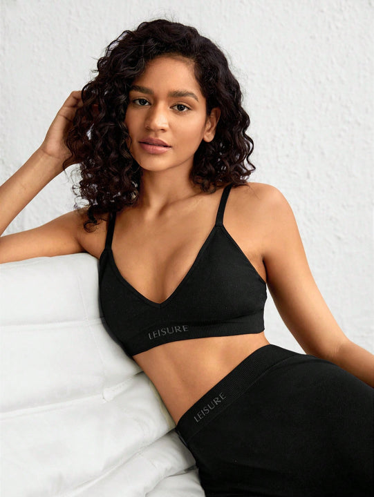 Leisure Set de lenceria con estampado de letra