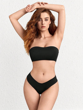 Leisure Set de lenceria bandeau unicolor