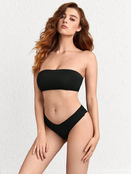 Leisure Set de lenceria bandeau unicolor