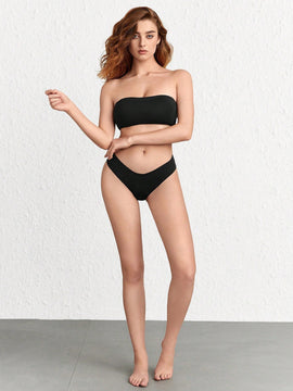 Leisure Set de lenceria bandeau unicolor