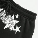 EZwear Shorts con estampado de letra y cintura con cordon