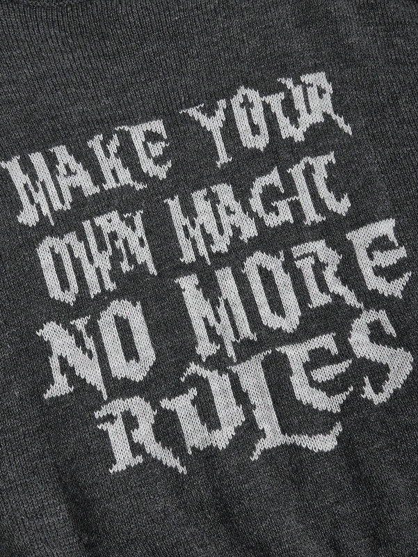 EZwear Jersey con estampado de slogan de hombros descubiertos