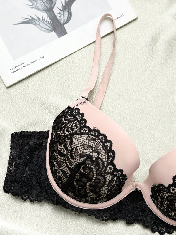 Conjunto De 2 Piezas De Ropa De Bano Para Mujeres Que Incluye Brasier Con Aro Y Encaje Con Panty Modelador