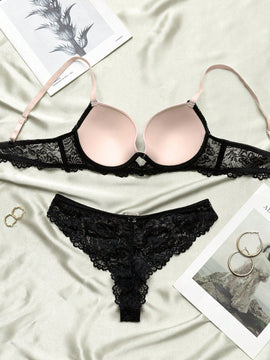 Conjunto De 2 Piezas De Ropa De Bano Para Mujeres Que Incluye Brasier Con Aro Y Encaje Con Panty Modelador